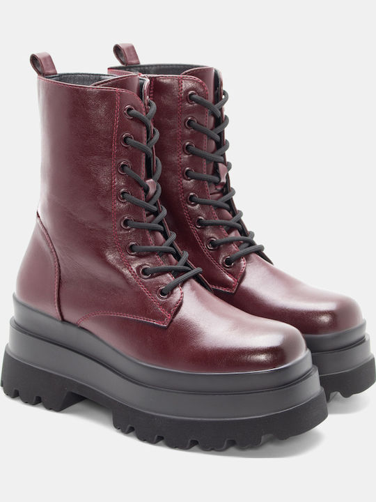 Plato Women's Ankle Boots Burgundy