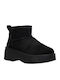 Suede Women's Ankle Boots with Medium Heel & Fur Black