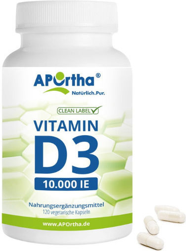 Aportha Vitamin D3 Βιταμίνη για Ενίσχυση του Ανοσοποιητικού & την Υγεία των Οστών 10000iu 120 κάψουλες