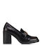 Synthetic Leather Black Heels