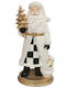 Decorativ Moș Crăciun Albς 41cm.