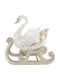 Lianos Christmas Decorative Figure Swan Sleigh 54x33x54cm White-Gold