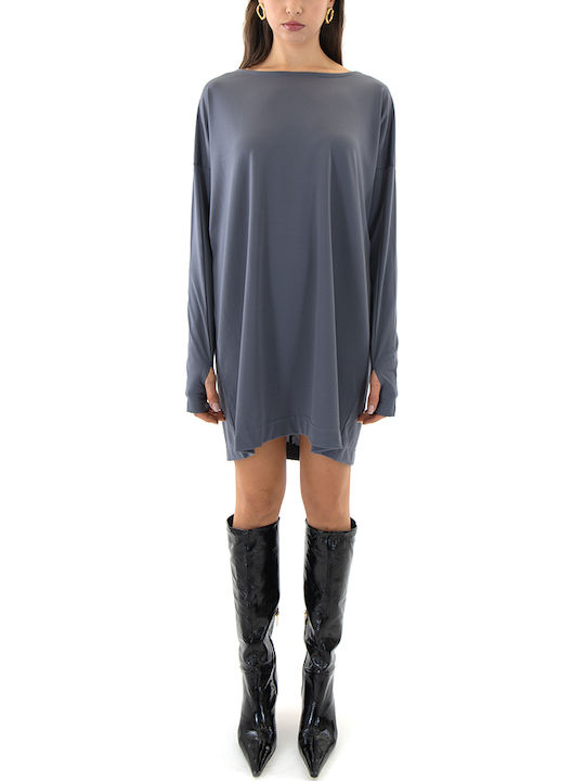 MY T Dress Mini Kleid Drapiert Gray