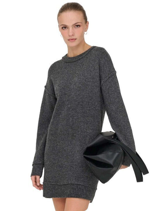 Life Rochie Mini Tricotată Gri Mediu Melanj