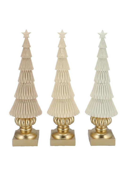 Arbori Decorativi De Crăciun De Masă Crem Auriu 36cm