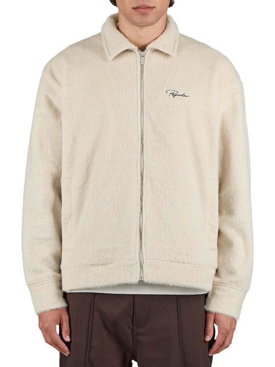 Long Sleeve Flannel Overshirt Beige