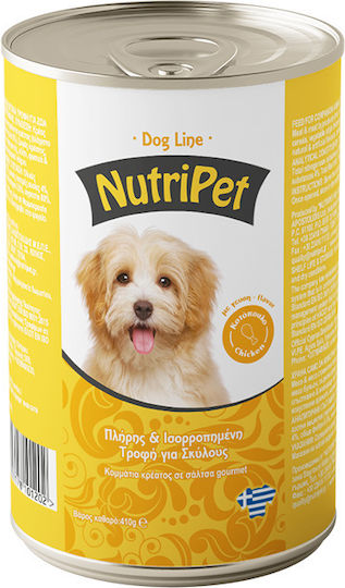 Nutripet Υγρή Τροφή Σκύλων σε Κονσέρβα με Κοτόπουλο και Κρέας 410gr
