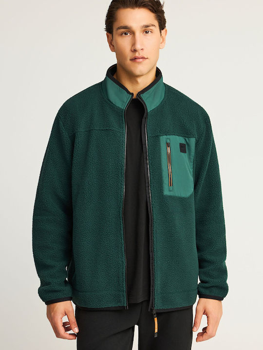 Funky Buddha Ανδρική Ζακέτα Fleece Πράσινη