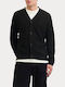 Herren Strickjacke mit Knöpfen Black