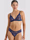 Milena by Paris Lace Underwear Set with Bralette & Brazil Blue