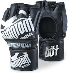MMA Gloves Phantom Blackout PU Fighting Gloves Black