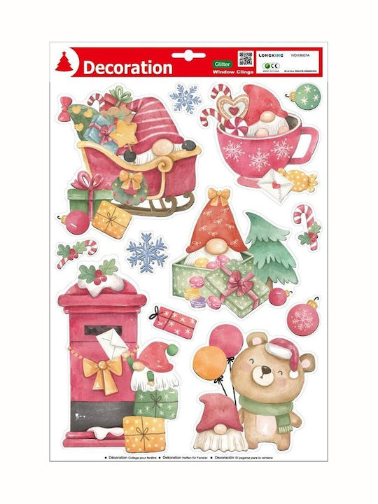 Window Stickers Sleigh Glitter 40.5x26.5cm