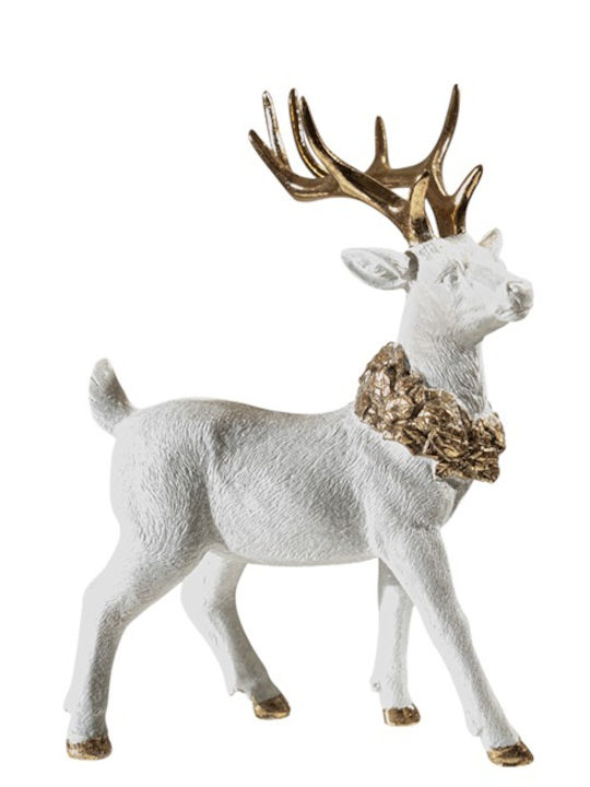 Zen Collection Christmas Plastic Figure Reindeer White Height 24cm