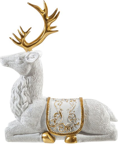 Zen Collection Christmas Plastic Figure Reindeer White Height 22cm