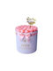 Aranjament Floral Radiance În Cutie Rotundă Albă 25 Trandafiri Săpun Topper „La Mulți Ani Maria!” Roz