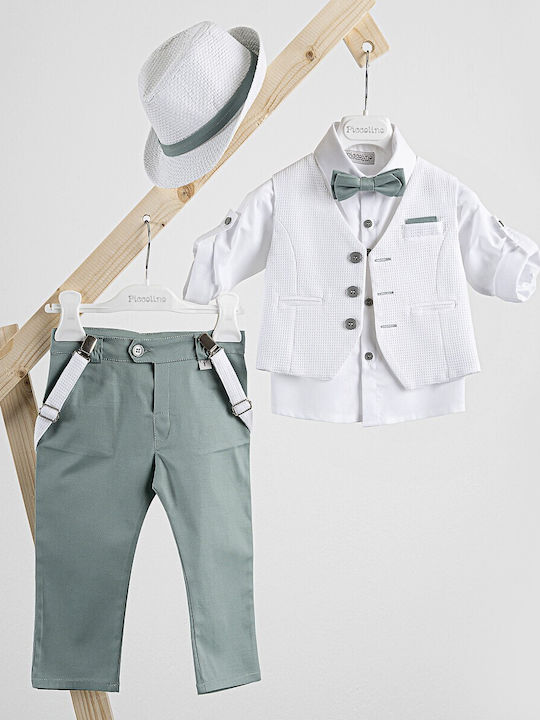 Piccolino Baptism Suit with Vest for Boys Lorenzo Green