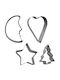 Metal Cookie Cutters Set of 4 Pieces 5.5cm Xmasfest 1133083