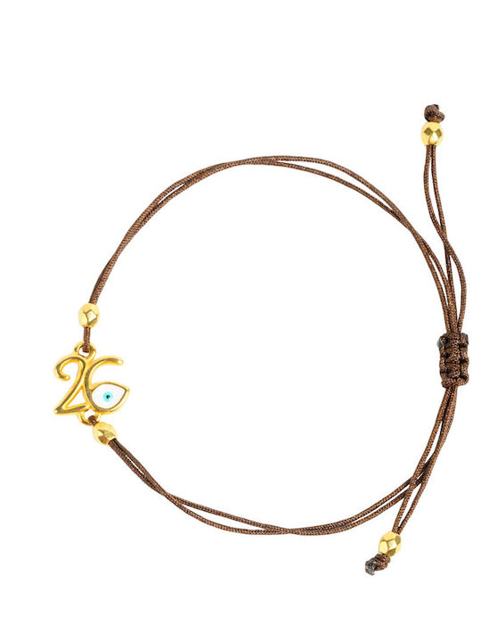 Philio Women's Bracelet Lucky Charm with design Eye Gold Plated