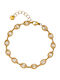 Charmy Damen Armband aus Edelstahl Vergoldet mit Zirkon 16cm