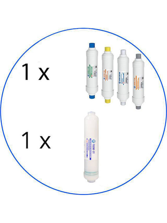 Aqua Filter Water Filter Replacement for Faucet / Under Sink made of Activated Carbon 5" 0.02 μm 5pcs