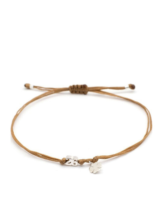 Bracelet Lucky Charm 2026 Four-Leaf Clover Mac Light Tan