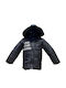 Kids' Fur with Lining & Hood Black