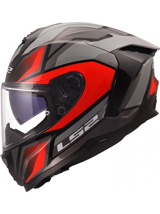 LS2 Challenger II FF817 Viper Gloss Grey/Red Mo...
