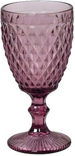 Espiel Set of Glasses Water made of Glass in Purple Color Stemmed 4pcs