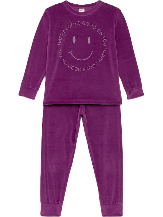 Minerva Kids' Pajamas Winter Velvet Lilac