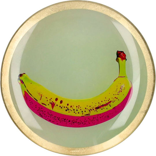 Plate Shallow Glass Yellow 13cm