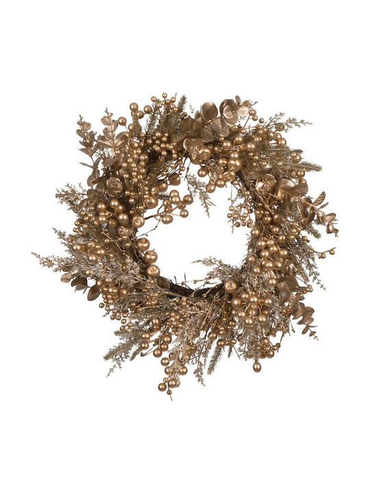 Ln Decorated Christmas Wreath Gold 60cm L-26222