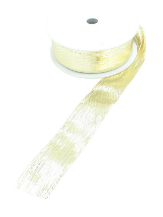 Christmas Gold Ribbon Trim Lurex 2.5cm 50 Meters