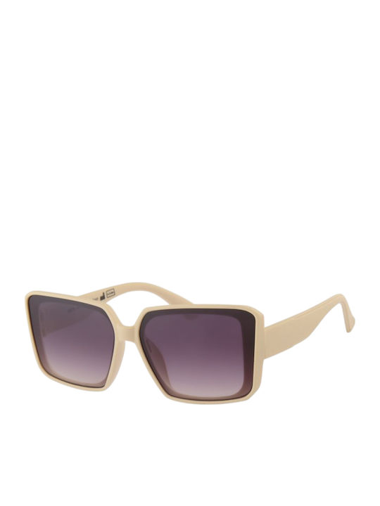Paolo Moss Sunglasses Beige with Acetate Frame & Purple Lens