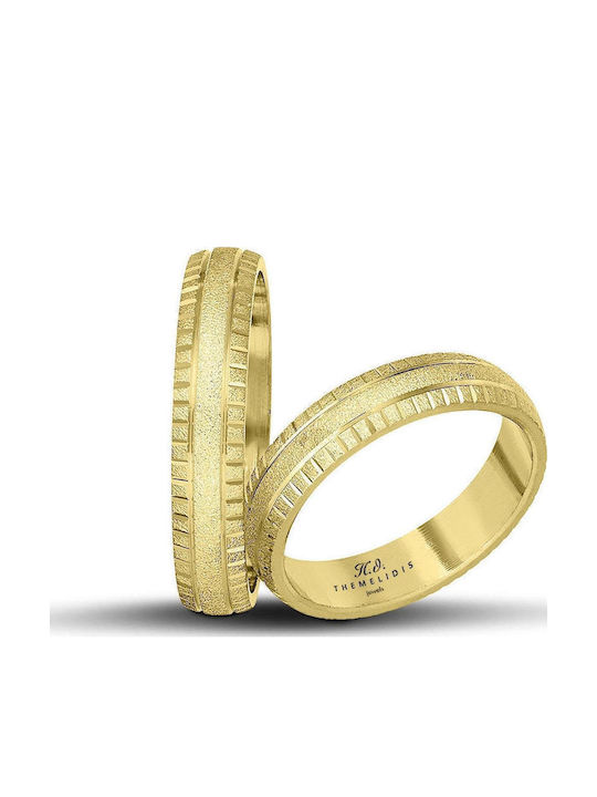 Original 4.5 Mm Matte Lustrous Gold Wedding Rings Details Wr175 22K
