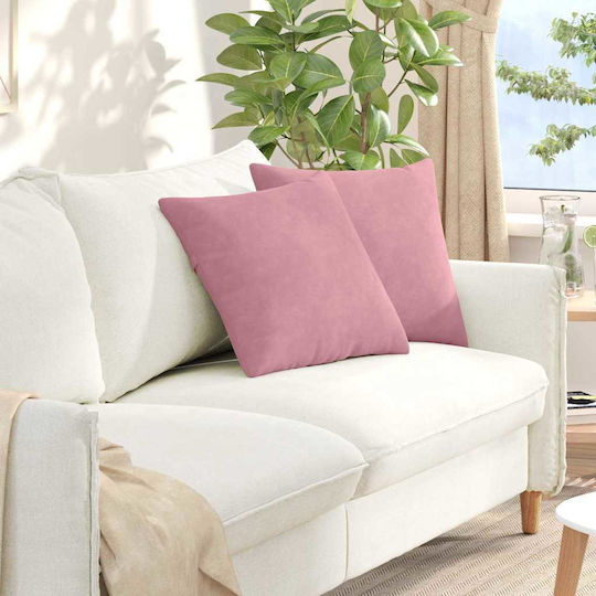 vidaXL Perna De Canapea Din Catifea Roz 45x45cm