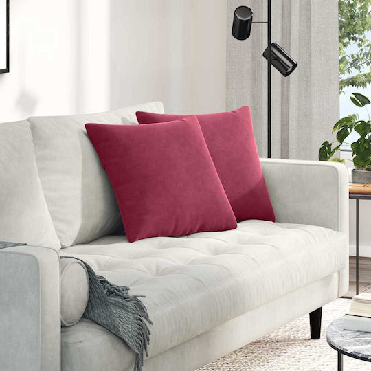 vidaXL Velvet Sofa Cushion Red 45x45cm