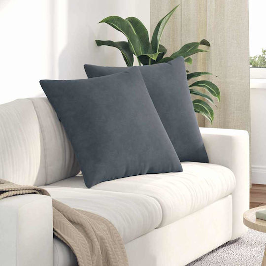 vidaXL Velvet Sofa Cushion Dark Gray 60x60cm
