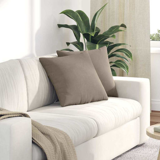 vidaXL Sofa-Kissen Taupe 2Stück 45x45cm.