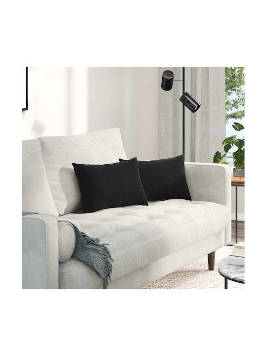 vidaXL Sofa-Kissen Aus Samt Schwarz 30x50cm