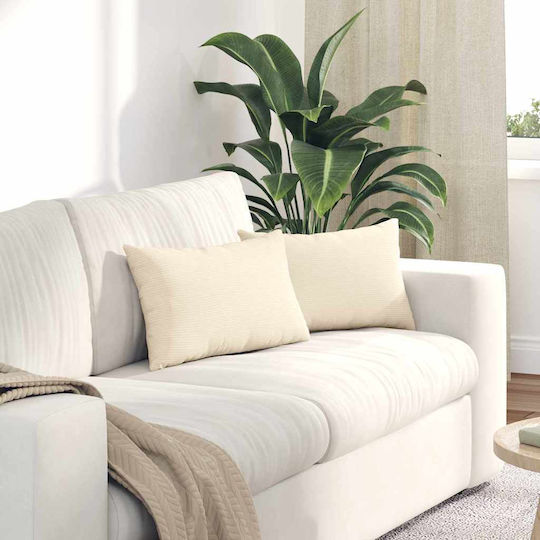 vidaXL Perna De Canapea Din Catifea Crem 30x50cm