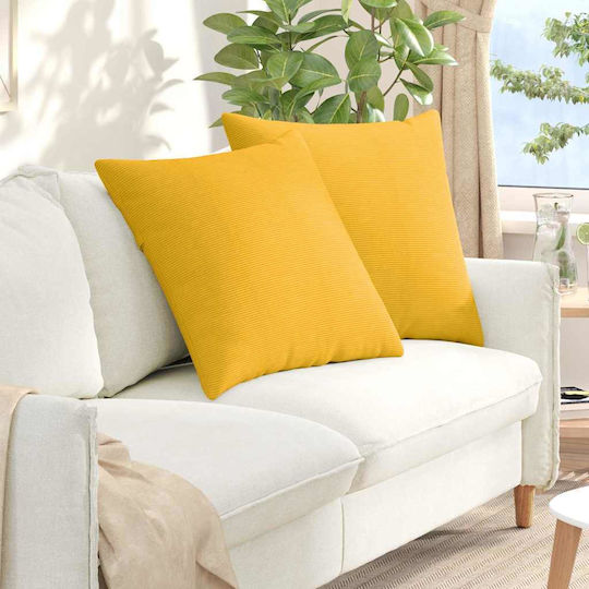vidaXL Velvet Soft Yellow Sofa Cushion 60x60cm