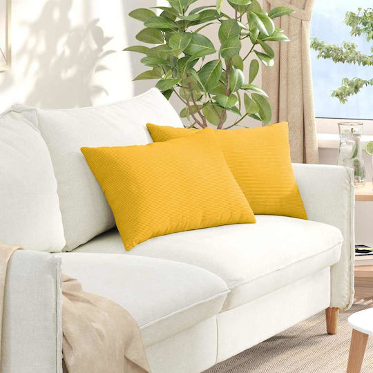 vidaXL Velvet Sofa Cushion Soft Yellow 40x60cm