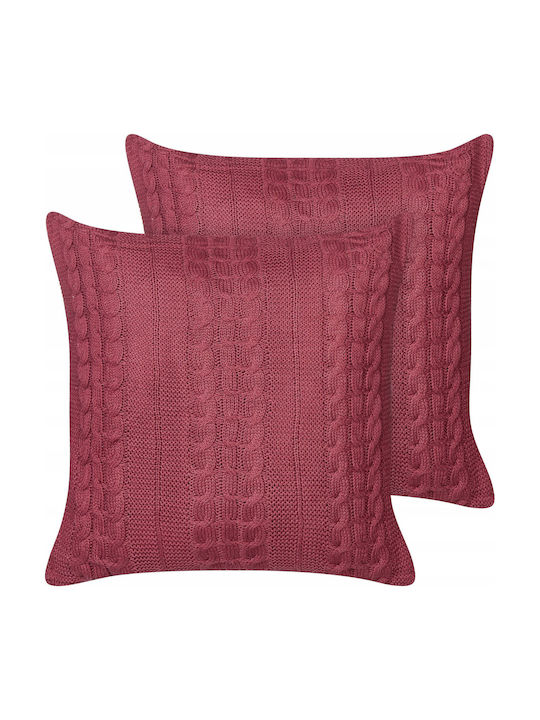 Beliani Perna de Canapea Cadetia Burgundy 45x45 cm