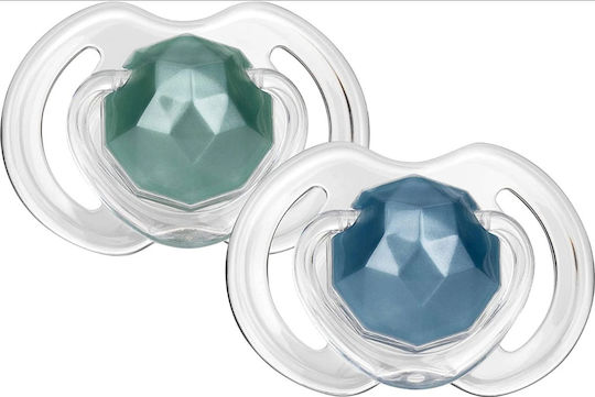 Nuby Orthodontic Pacifiers Silicone Nuby Blue / Green for 0-6 months 2pcs