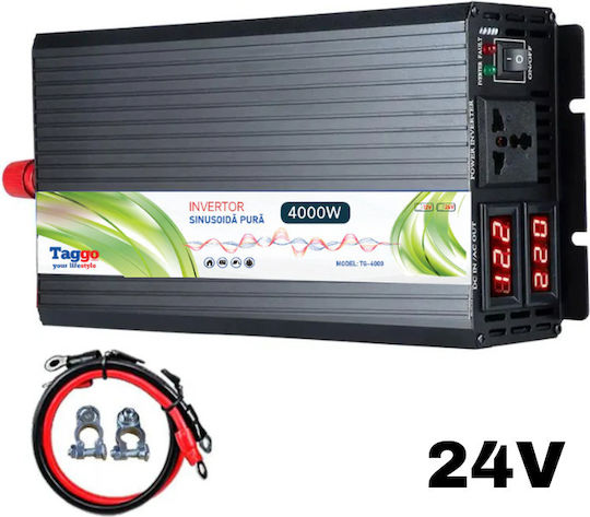Taggo Invertor Auto Unda sinusoidală pură 4000W pentru Convertirea 24V DC în 220V AC