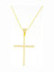 Ios Women's Cross from Gold Plated Silver with Chain