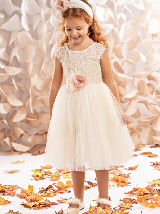 Baby Bloom Beige Taufkleid aus Tüll