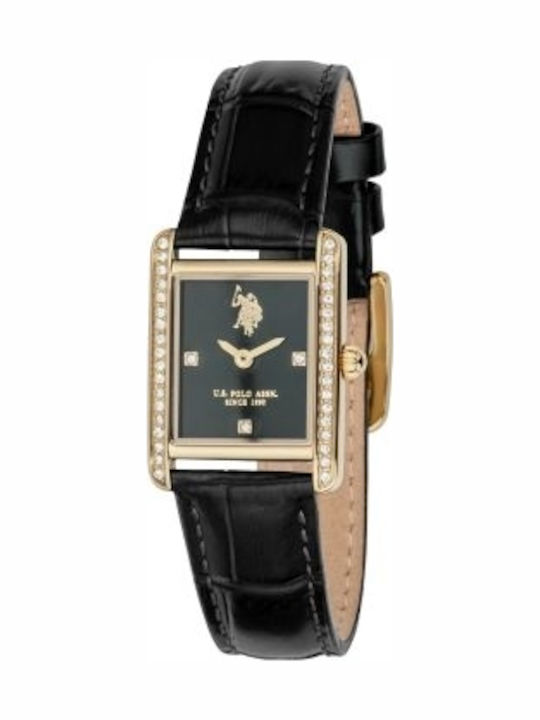 U.S. Polo Assn. Crystals Women's Watch with Bla...
