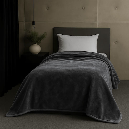 Astron Italy Κουβέρτα Βελουτέ Μονή 160x220εκ. Grey