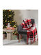 Das Home 1379 Pătură Polar Fleece Canapea Cu Franjuri 130x170cm Negru Roșu